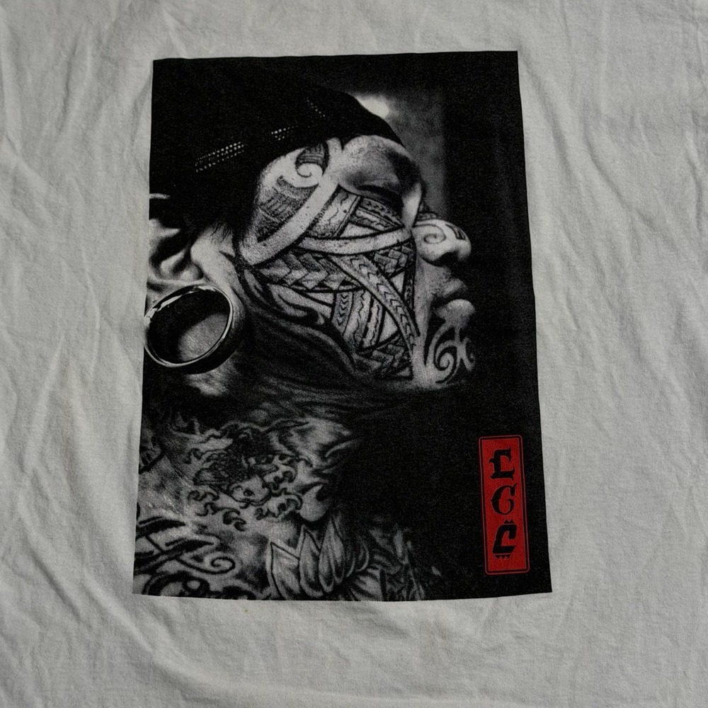 Cukui T-Shirt Crewneck Cotton Tshirt Mens Sz XL tiki tribal Moko Polynesian